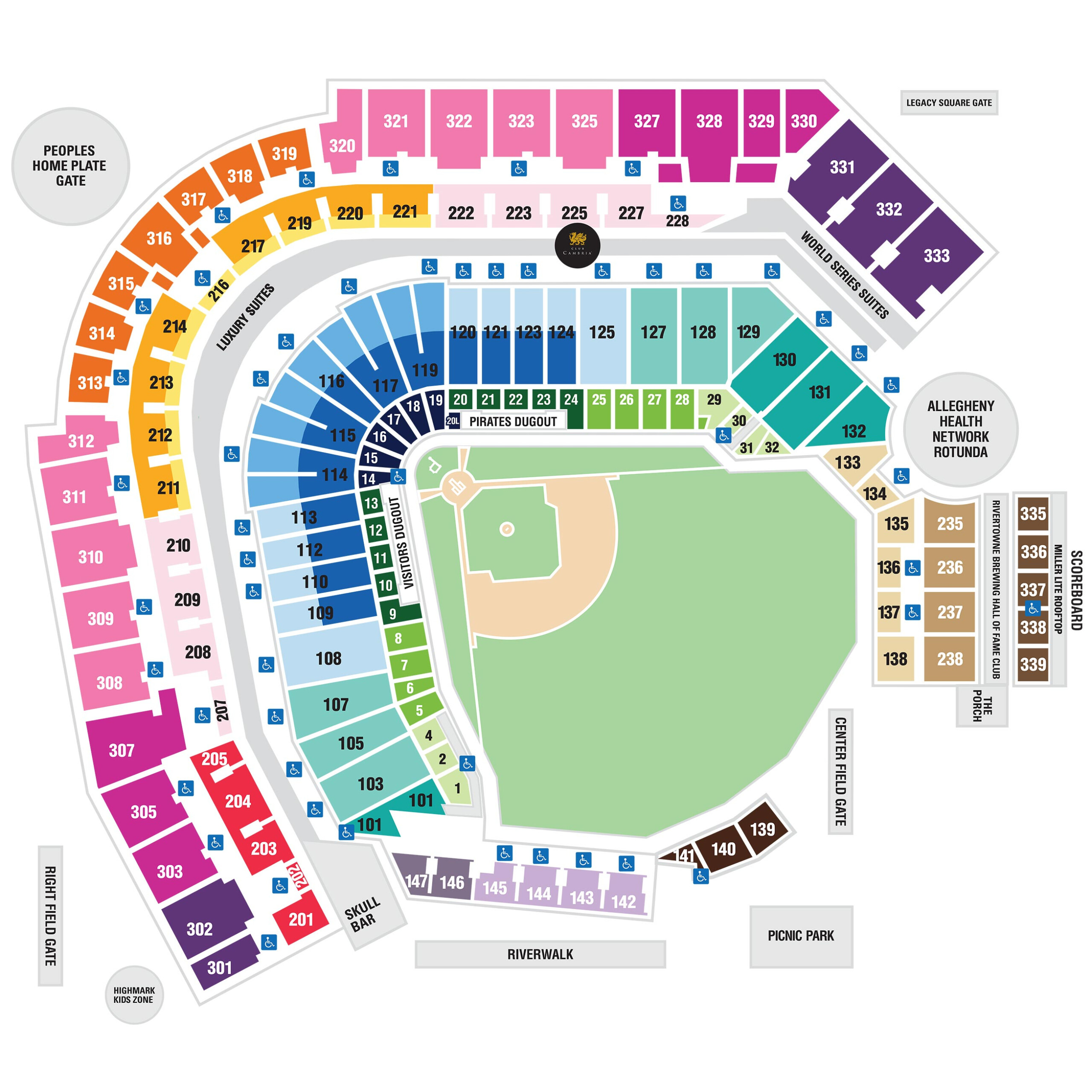 PNC Park Seating Chart PNC Park Pittsburgh Pennsylvania