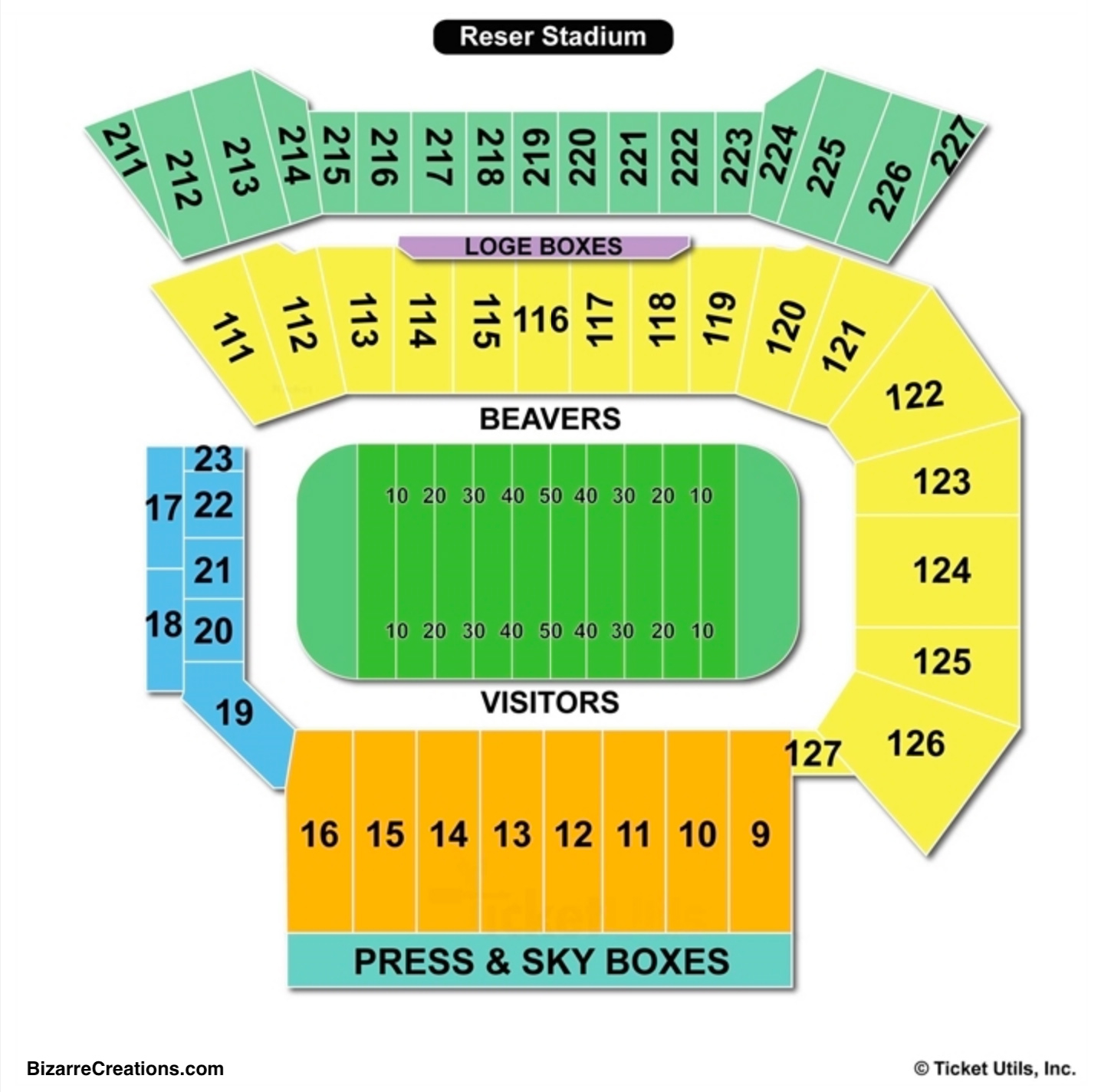 Reser Stadium Seating Charts Views Games Answers Cheats