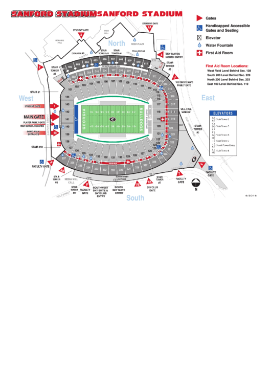 Sanford Stadium Seating Chart Printable Pdf Download