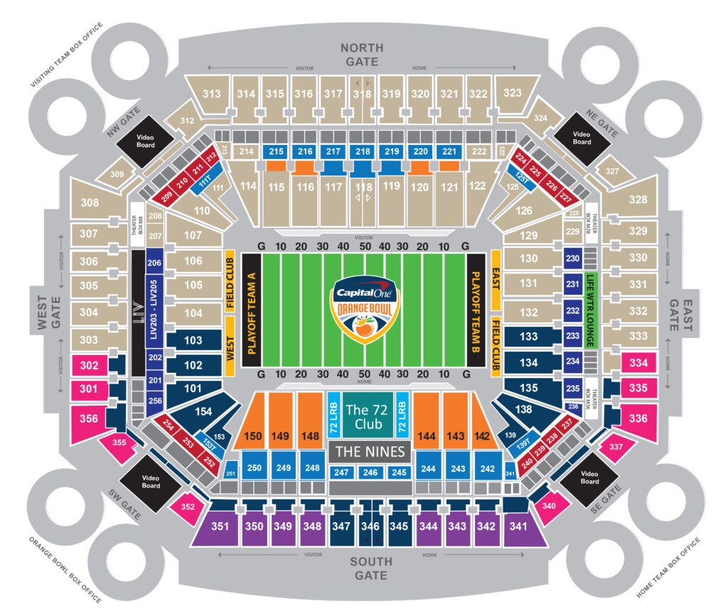 Seating Map The Game Orange Bowl