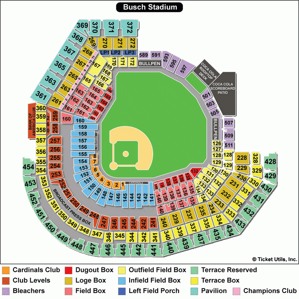 St Louis Cardinals Stadium Seating Map Paul Smith