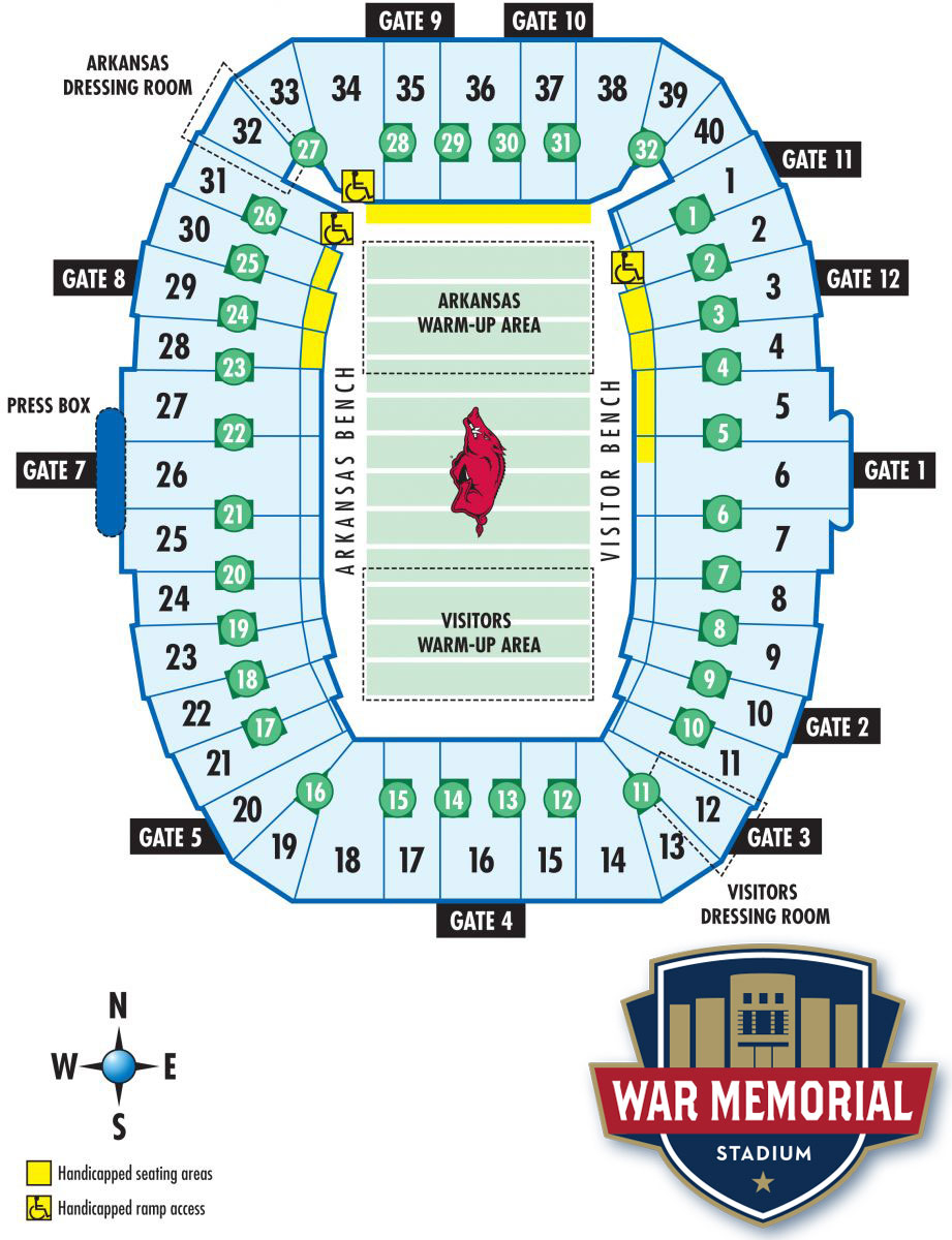 War Memorial Stadium Seating Chart Little Rock Stadium Seating Chart