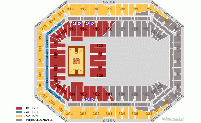 Syracuse Basketball Seating Map Awesome Home