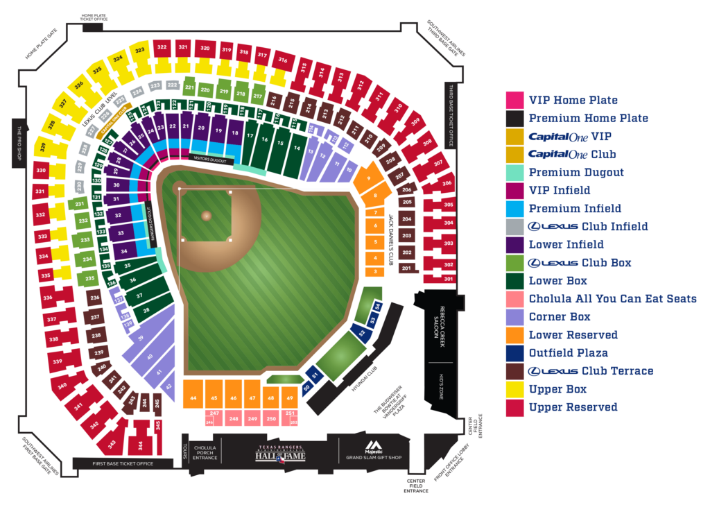 Texas Rangers Ballpark Seating Map Brokeasshome