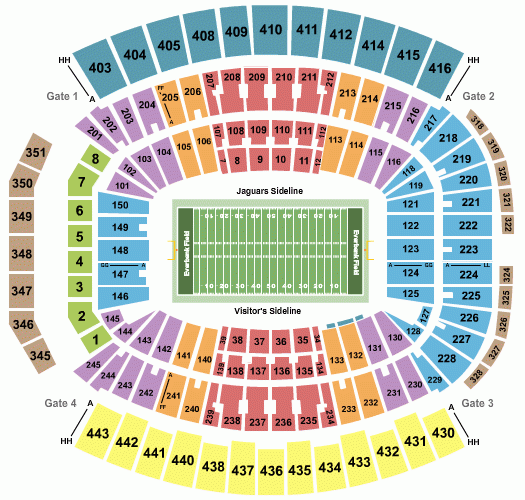 TIAA Bank Field Seating Chart Jacksonville