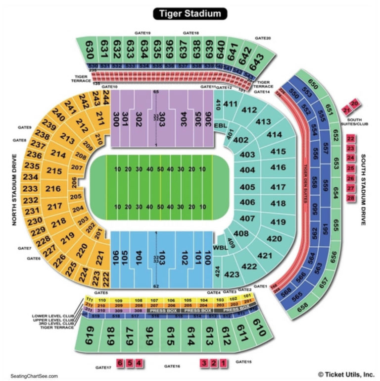 Tiger Stadium Seating Chart Tiger Stadium Baton Rouge Louisiana