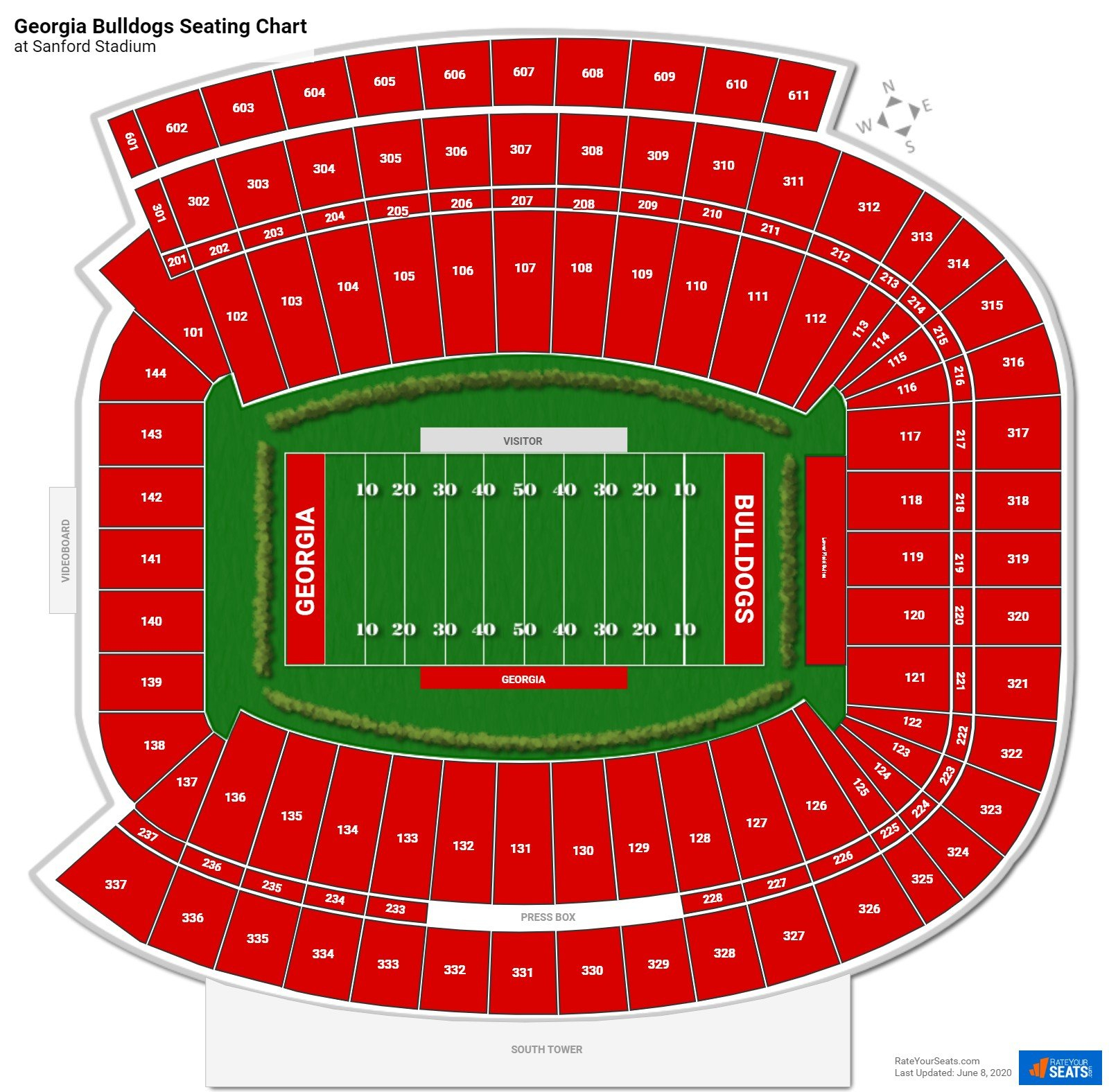 Uga Football Stadium Seating Chart Stadium Seating Chart