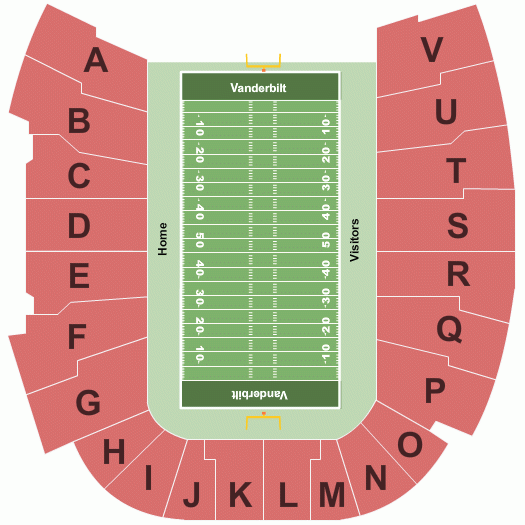 Vanderbilt Stadium Seating Chart Maps Nashville