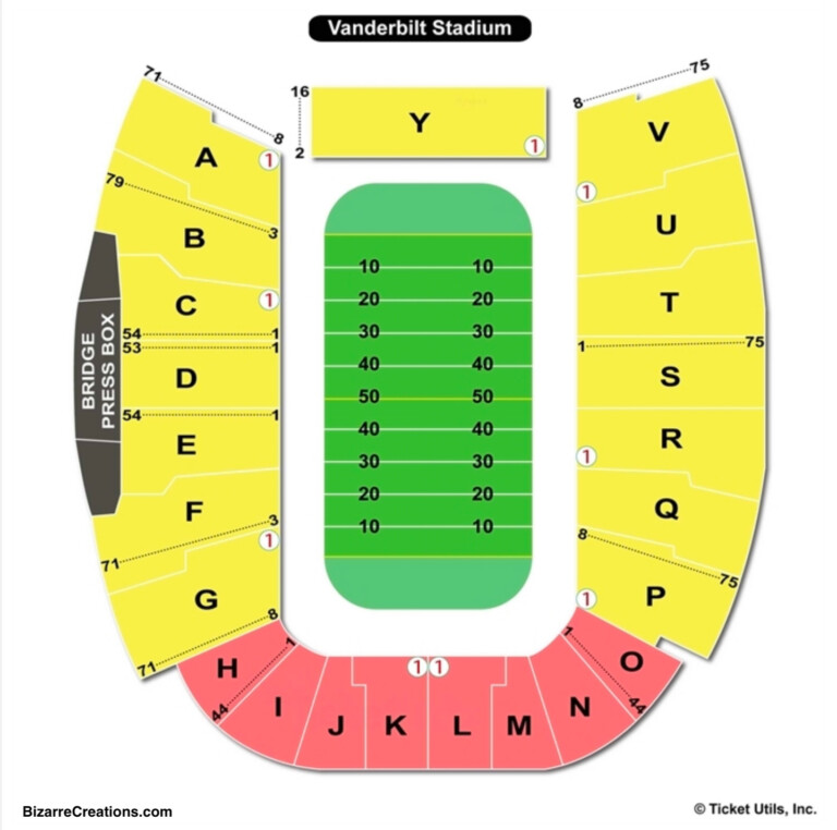 Vanderbilt Stadium Seat Chart - Stadium Seating Chart