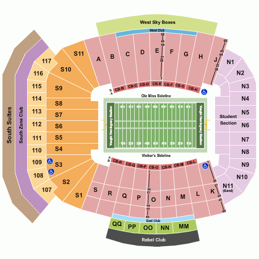 Vaught Hemingway Stadium Seating Chart Vaught Hemingway Stadium 