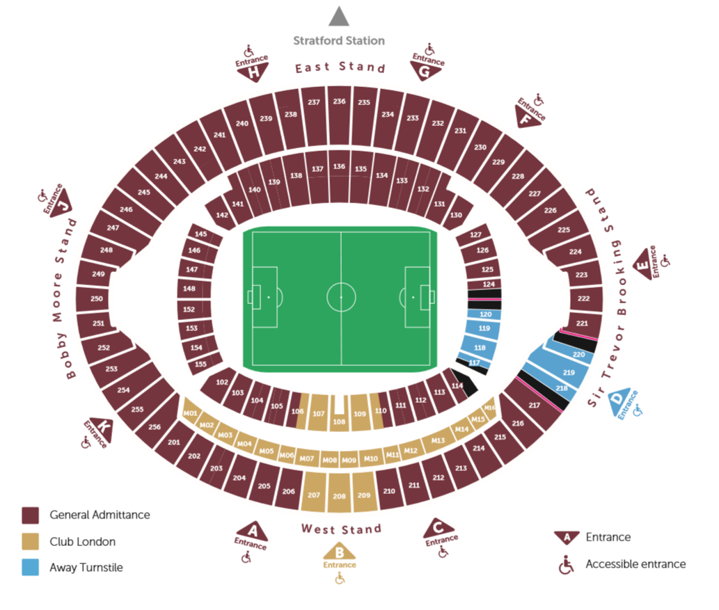 London Stadium Seating Chart Stadium Seating Chart