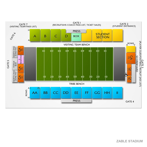 Zable Stadium Seating Chart Vivid Seats